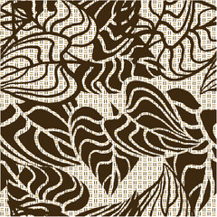 Abstract flower line seamless. Delicate floral vintage outline endless background. Retro style. Vector EPS Seamless pattern illustration flowers art