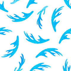 Blue branching shapes on white