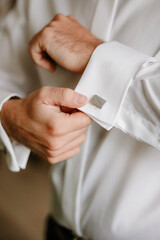 Elegant cufflinks for men&rsquo;s shirt sleeves, luxury accessory symbolizing style, sophistication and fashion for wedding, business or formal event attire