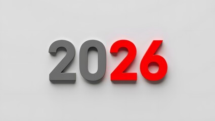 2026 number design isolated on white background