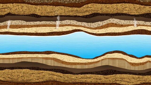 Geological stratification and groundwater