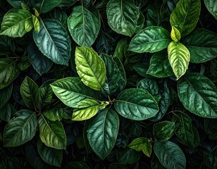 Lush Green Leaves A Vibrant Display of Natures Beauty 2.