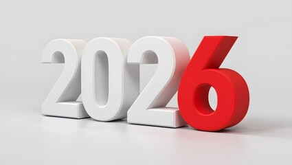 2026 number design isolated on white background