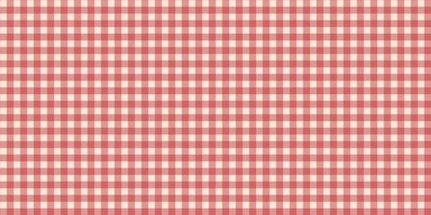 Red and white checkered gingham pattern. Autumn plaid pattern background. Tartan red maple fall themed design. Perfect for tablecloth, fabric, picnic design, and rustic background style.