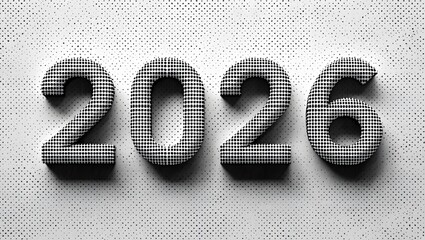 2026 new year number design isolated on white background