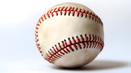 Closeup Worn Baseball Texture Red Stitches Sports Photography