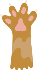 Cartoon paw with claws and toe pads raised