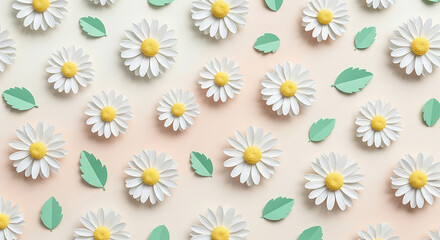 Obraz premium Daisy Pattern Illustrations