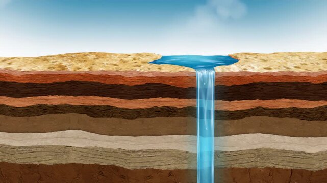 Groundwater infiltration profile of the stratum