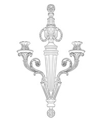 Abstract baroque design element candlestick vector illustration