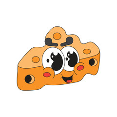 Cute cheese mascot logo kawaii character cartoon icon illustration