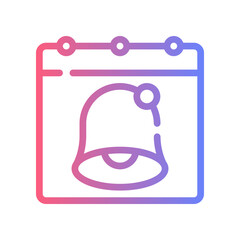 Calendar Line Gradient Vector Icon For Ui/Ux, Web & App Design