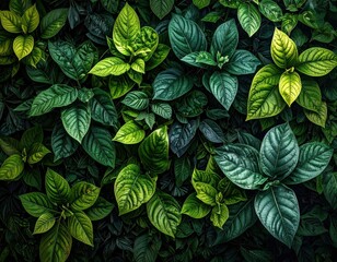 Lush Green Leaves A Vibrant Tapestry of Natures Beauty.