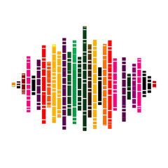 Obraz premium Colorful vertical bars abstract design against transparent background