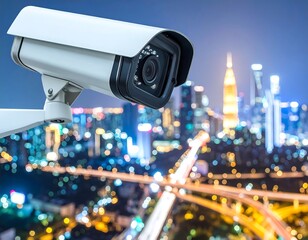 Security camera overlooking a city at night (1)