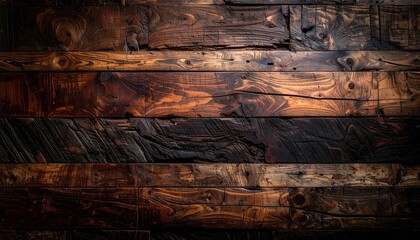 Rustic Wood Plank Background with Dark and Light Tones.