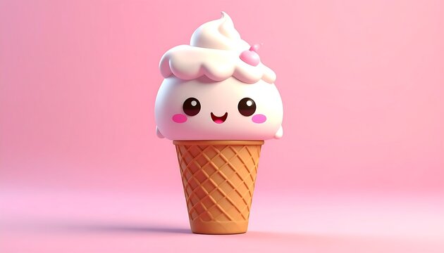 Cute Ice Cream Mascot Art