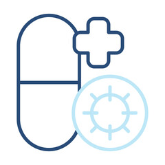 Antibiotic Icon Color Outline Style. Vector Illustration Design