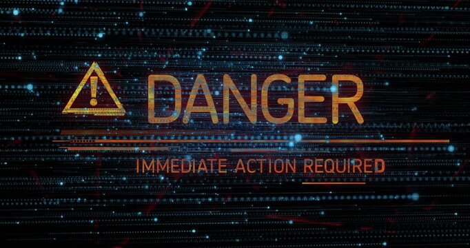 Opening HUD fading in icon, morphing DPT into DANGER, updating footer to IMMEDIATE ACTION REQUIRED