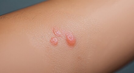 Fototapeta premium Skin Irritation Close-Up: A detailed, close-up shot showing an inflamed area on a human's skin. The image is ideal for medical and health-related purposes.