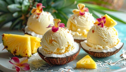 Tropical ice cream treat