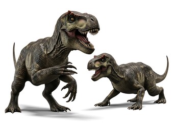 Fototapeta premium Two Dinosaurs Facing Each Other.