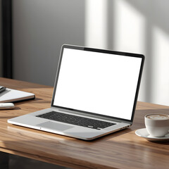 Fototapeta premium Modern Laptop Technology Mockup on Desk
