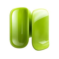 Glossy green 3 d graphic isolated on transparent background