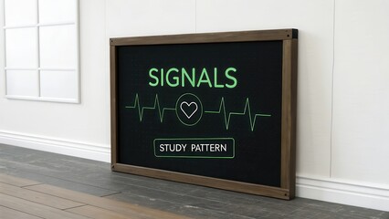 Heart Rate Monitor Display in Green Neon on a Dark Board