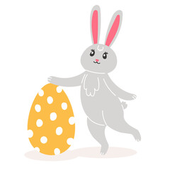Easter Bunny with Polka Dot Egg