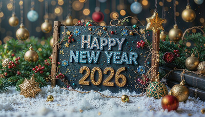 christmas decoration on the snow