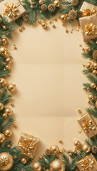 christmas background with christmas tree and decorations