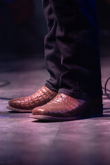 Mans brown cowboy boots