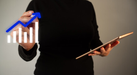 Businesswoman holding a shield icon with health sign