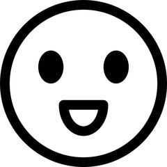 Fototapeta premium 満面の笑顔アイコン 口を開けて笑う顔の絵文字