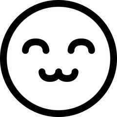 Smiling Face Icon　Smiley Face with Closed Eyes