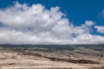 Manawainui Gulch, Hawaii Route 31 / Pi'ilani Highway, island of Maui, Hawaii. Haleakalā / East Maui Volcano, is a shield volcano.