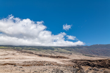 Manawainui Gulch, Hawaii Route 31 / Pi'ilani Highway, island of Maui, Hawaii. Haleakalā / East Maui Volcano, is a shield volcano.