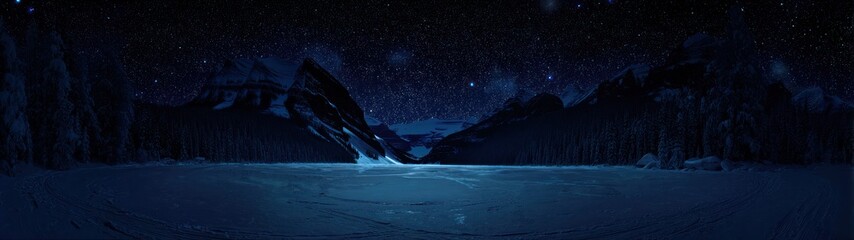 Abstract digital art composition dark blue tones with fluid shapes and light