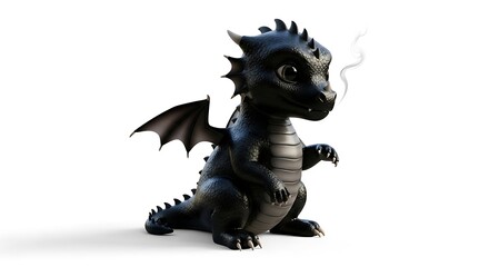 Obraz premium Cute Little Dragon, Fantasy Creature, Imaginative Design, Adorable Dragonling, Small Dragon.