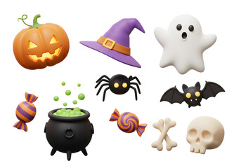 Halloween Icons Spooky Characters, Decorations and Candy for Spooky Season