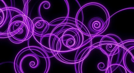 Purple Swirling Spirals Abstract Background.