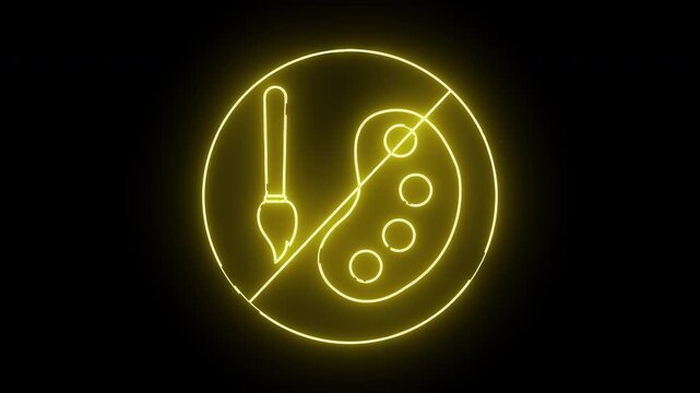 prohibited icon and painting palette brush icon