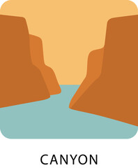 Illustration of Canyon with River
