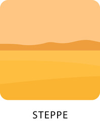 Steppe Flat Scenery Icon.