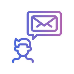 Message Gradient Line Icon