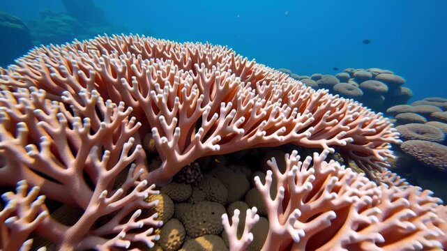 Natural Patterns in Science Displayed in Vibrant Coral Reef Structures With Intricate Marine Life and Ocean Formations Underwater