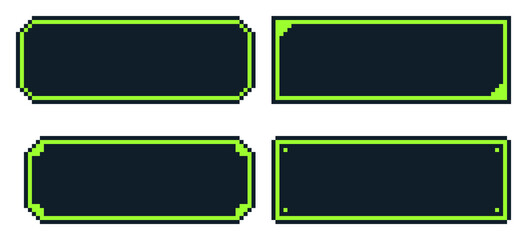 8-bit pixel art neon green game dialogue ui © Yejin Woo