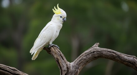 Beautiful cockatoo with crest raised, symbol of exotic parrots and tropical wildlife, perfect for pet, bird, and nature photography themes.