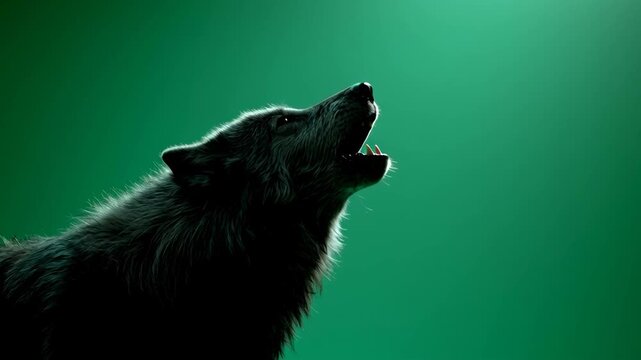 Halloween scary werewolf isolated on a green screen background